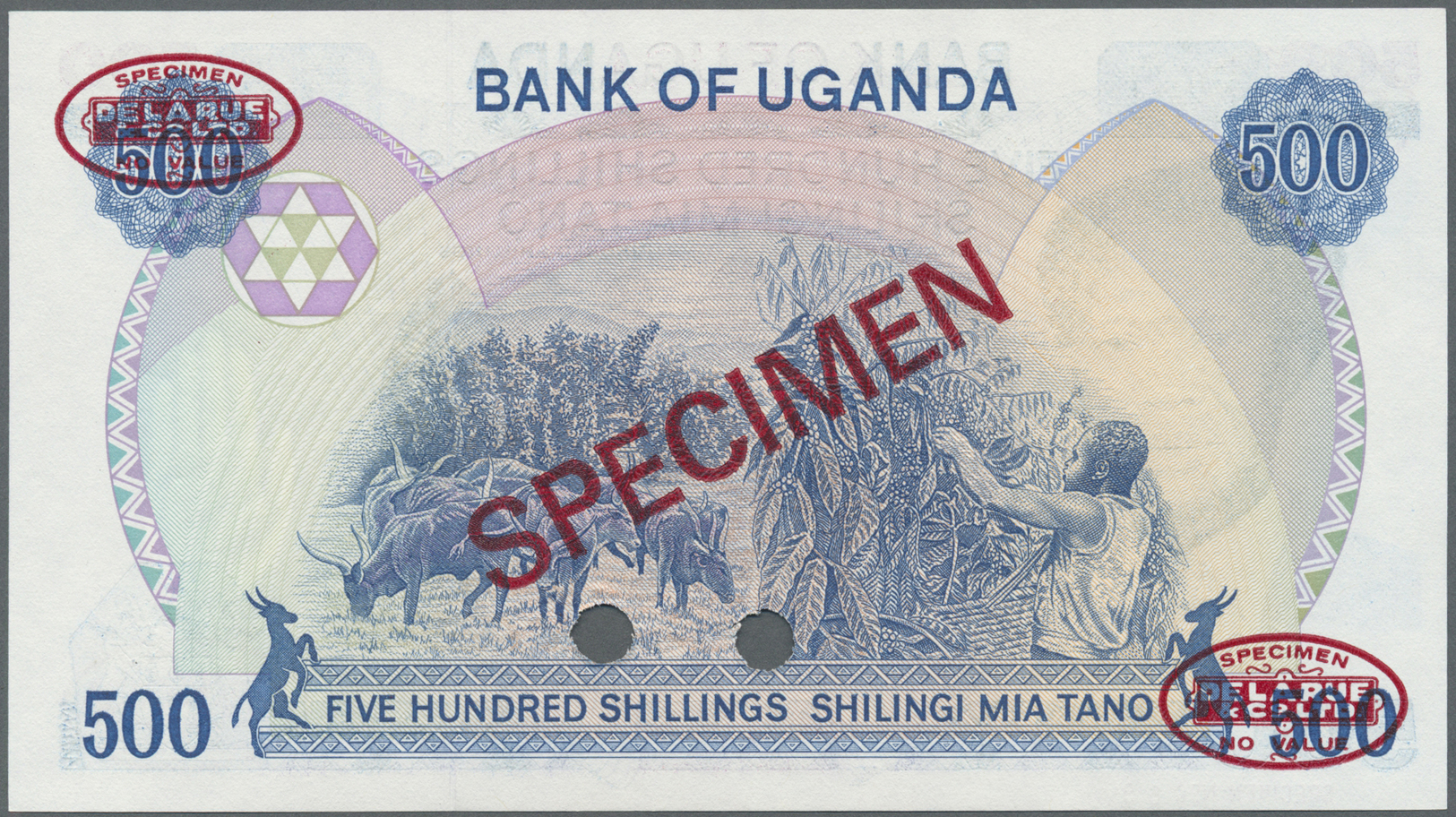 03141 Uganda: 500 Shillings 1983 Specimen P. 22s In Condition: UNC. - Ouganda