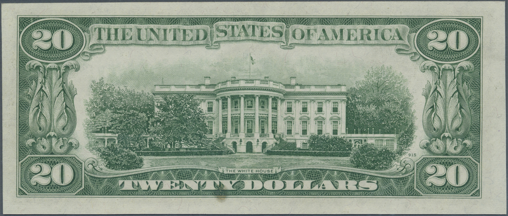 03425 United States Of America: 20 Dollars 1950A, ERROR Note, The Seal, Block Numbers And Serial Numbers Are Printed Inv - Autres & Non Classés