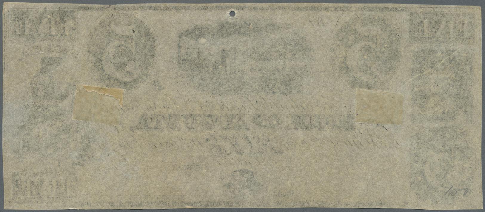 03439 United States Of America: Georgia, Bank Of Augusta 5 Dollars 18xx Remainder Without Date, Serial And Signature, P. - Autres & Non Classés