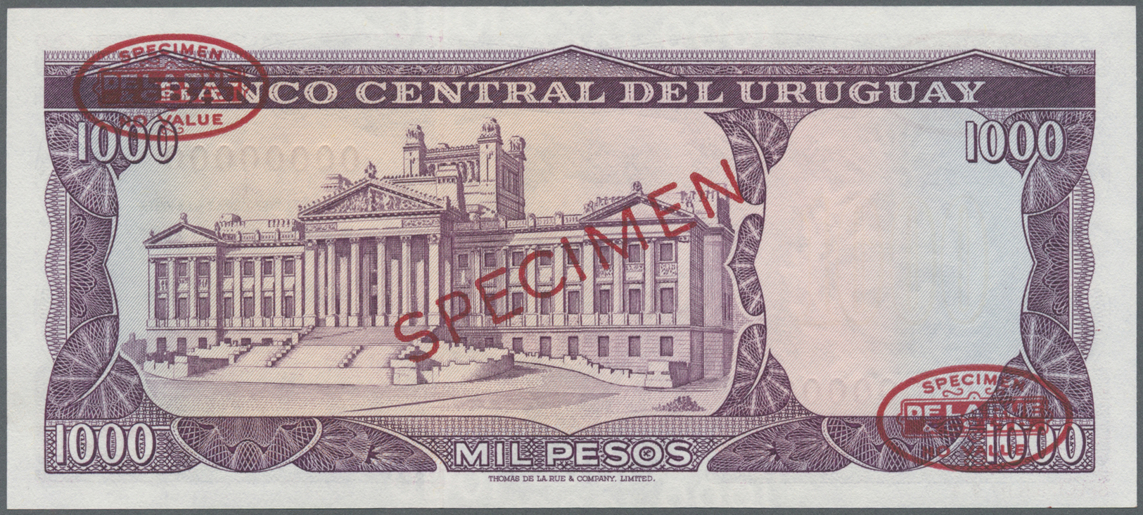 03476 Uruguay: 1000 Pesos 1967 Specimen P. 49s In Condition: UNC. - Uruguay
