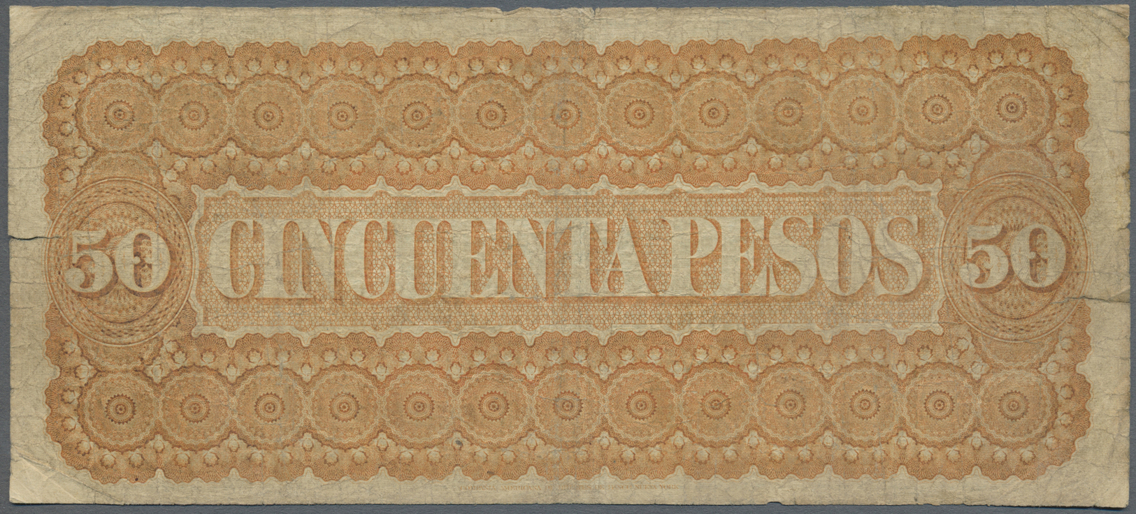 03482 Uruguay: Banco Oriental 5 Doblones De Oro Sellado 1867 P. S387, Stronger Used With Folds And Creases, Stained Pape - Uruguay