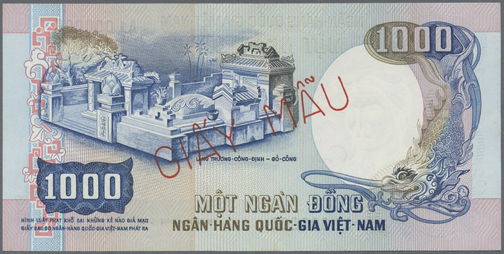 03495 Vietnam: 1000 Dong ND Specimen P. 34s, Zero Serial Numbers And Specimen Numbering, In Condition: UNC. - Viêt-Nam