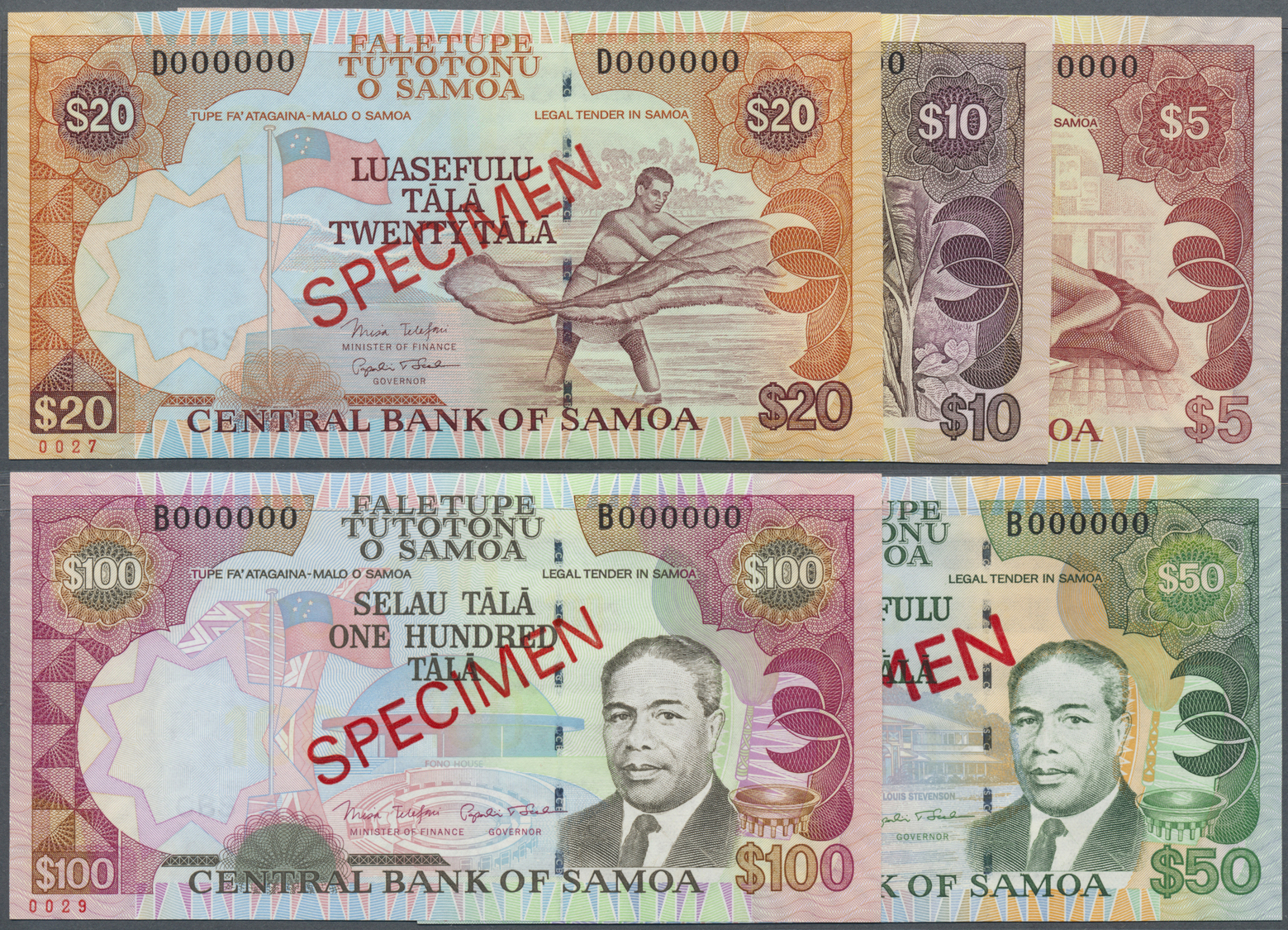 03507 Western Samoa / West-Samoa: Set With 5 Banknotes Series ND(2002 & 2005) With Title "legal Tender In SAMOA" Compris - Samoa