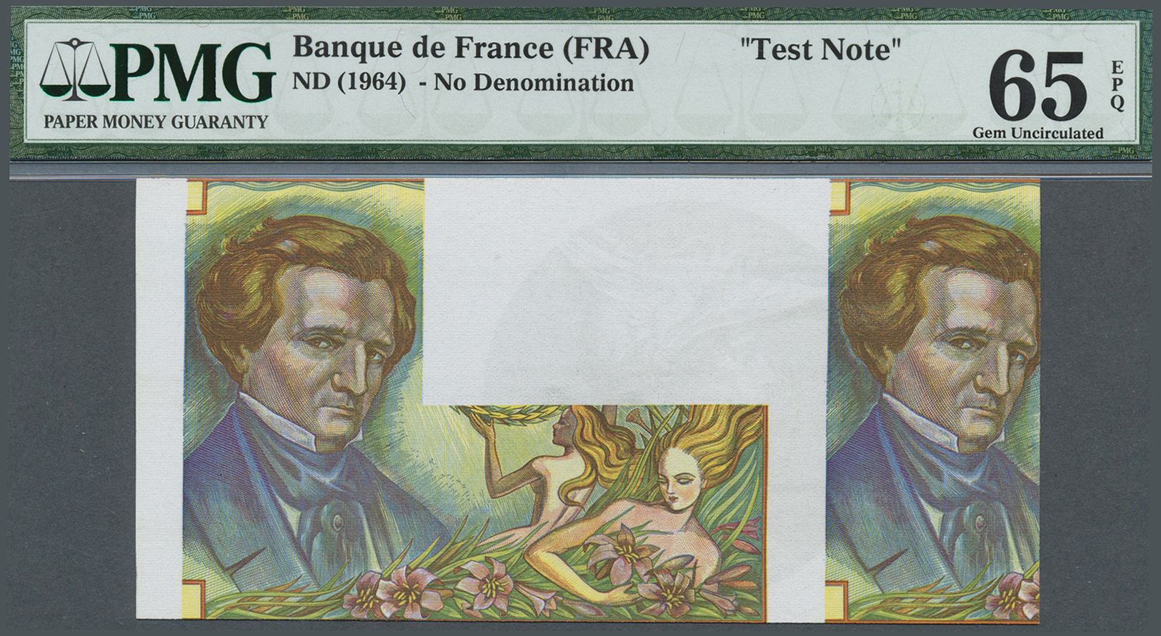 03532 Testbanknoten: BANQUE DE FRANCE - "BERLIOZ" 50 Francs ND - On French Banknote Paper, Showing Parts Of An Unissued - Fictifs & Spécimens