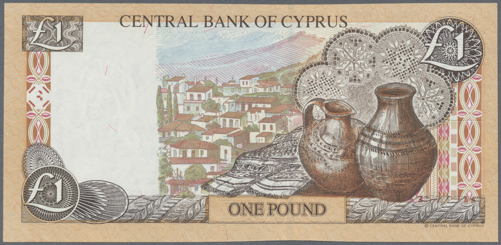 03543 Cyprus / Zypern: set of 4 notes containing 1 Pound 2004 (2x), 5 Pounds 2003 and 10 Pounds 2005, in condition: UNC.