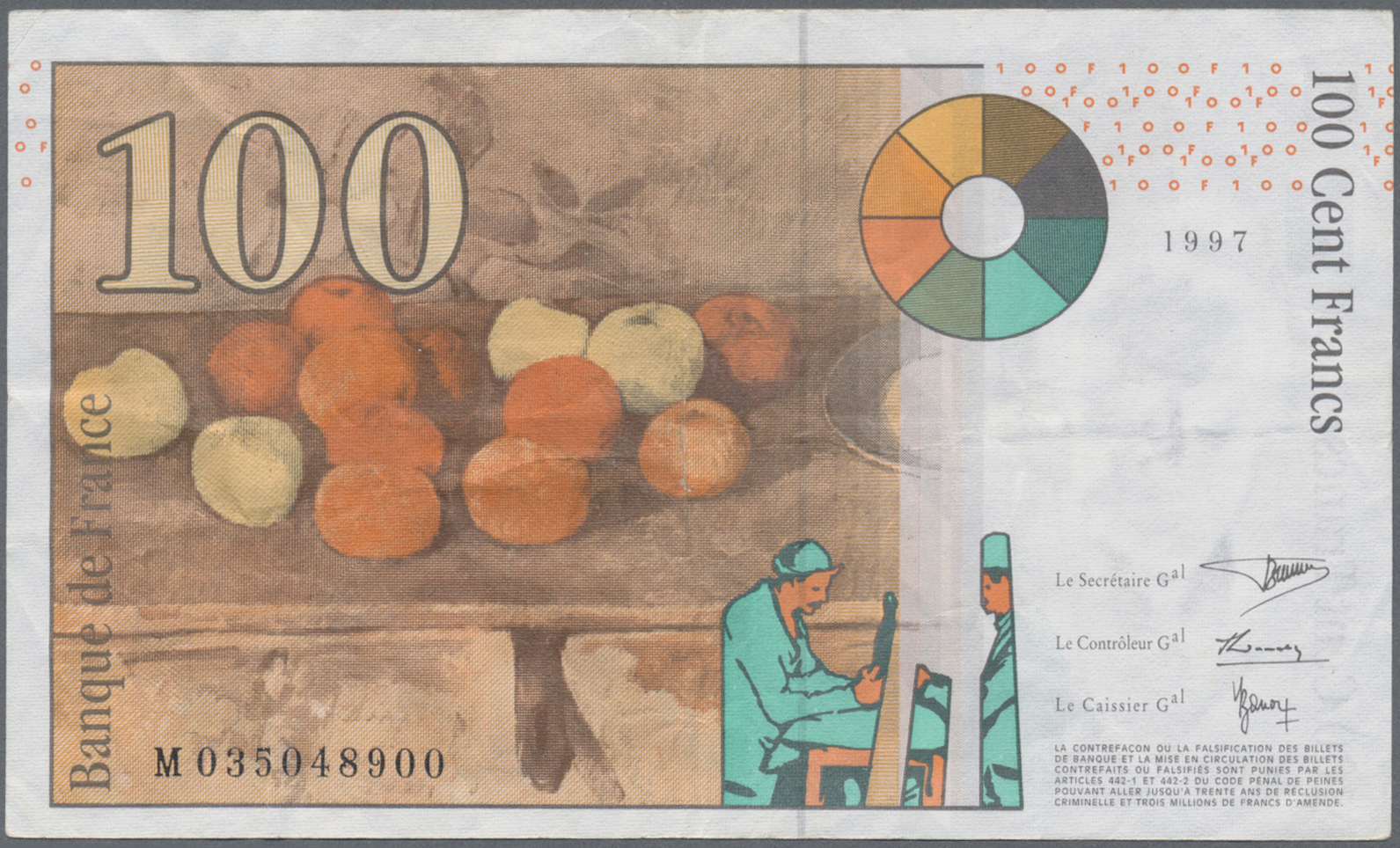 03547 France / Frankreich: Set Of 4 Banknotes Containing 100 Francs 1940 And 50, 100, 200 Francs Around 1995, P. 94, 157 - Autres & Non Classés