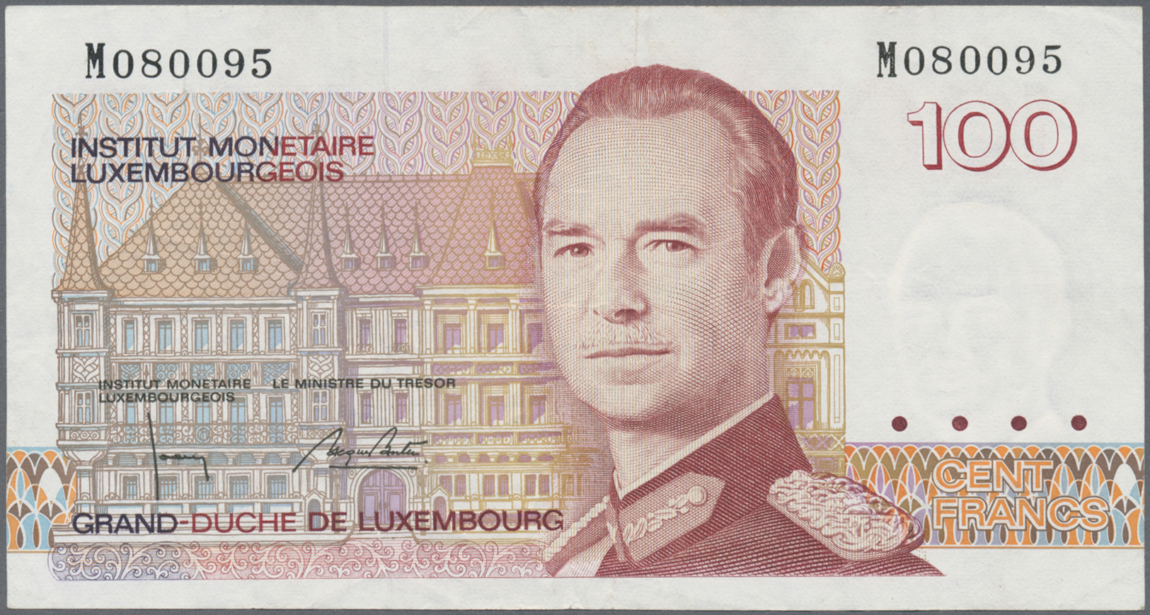 03553 Luxembourg: Set Of 4 Notes 3x Different Issues Francs 1970/80 (in Used Condition) P. 56-58 And A Notgeld Note 20 M - Luxembourg