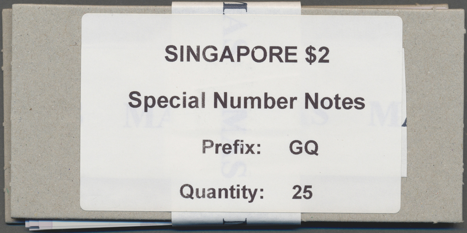 03565 Singapore / Singapur: Set Of 25 Pcs 2 Dollars ND(1999) P. 38, All With Special Numbers, Very Rare, Containing #5GQ - Singapour