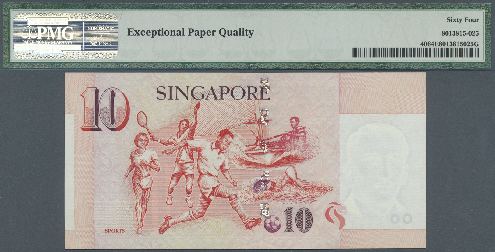 03566 Singapore / Singapur: Large And Rare Set Of 10 Pcs 10 Dollars ND(1999) P. 40, All With Special Numbers And All PMG - Singapore
