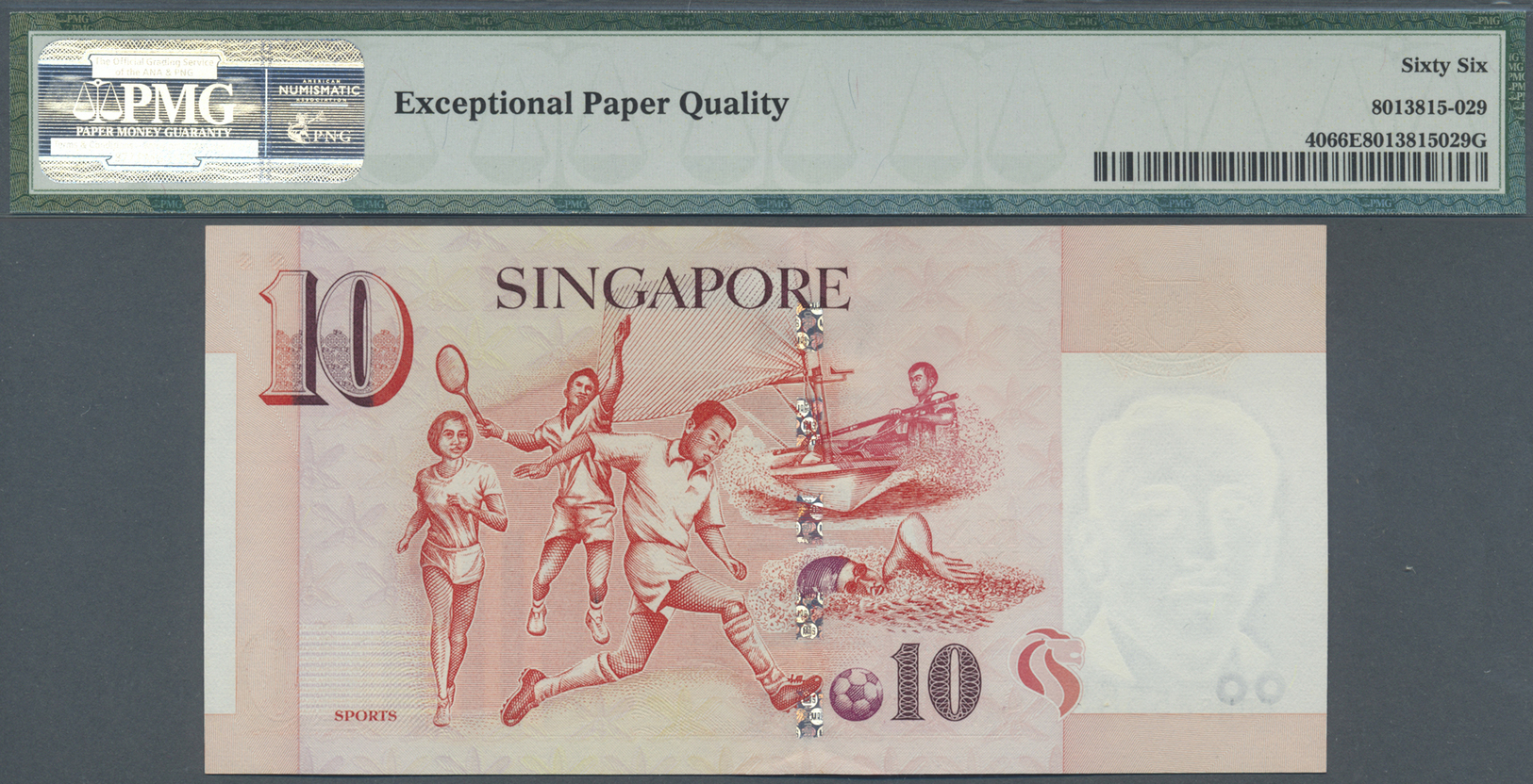 03566 Singapore / Singapur: large and rare set of 10 pcs 10 Dollars ND(1999) P. 40, all with special numbers and all PMG