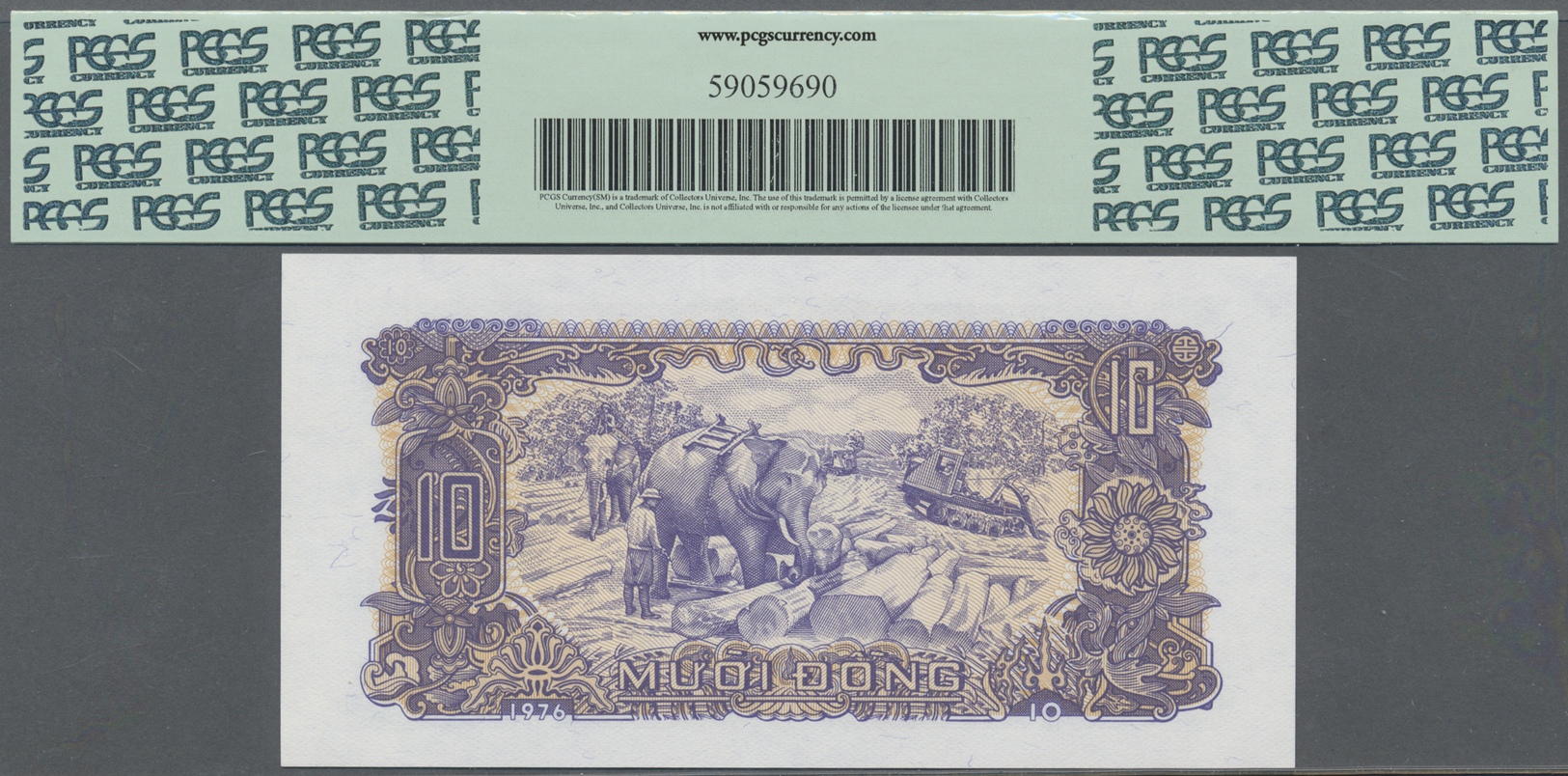 03570 Vietnam: Set Of 10 Color Trial Notes With Zero Serial Numbers, All PCGS Graded, Containing 3x 10 Dong 1976 P. 82ct - Viêt-Nam