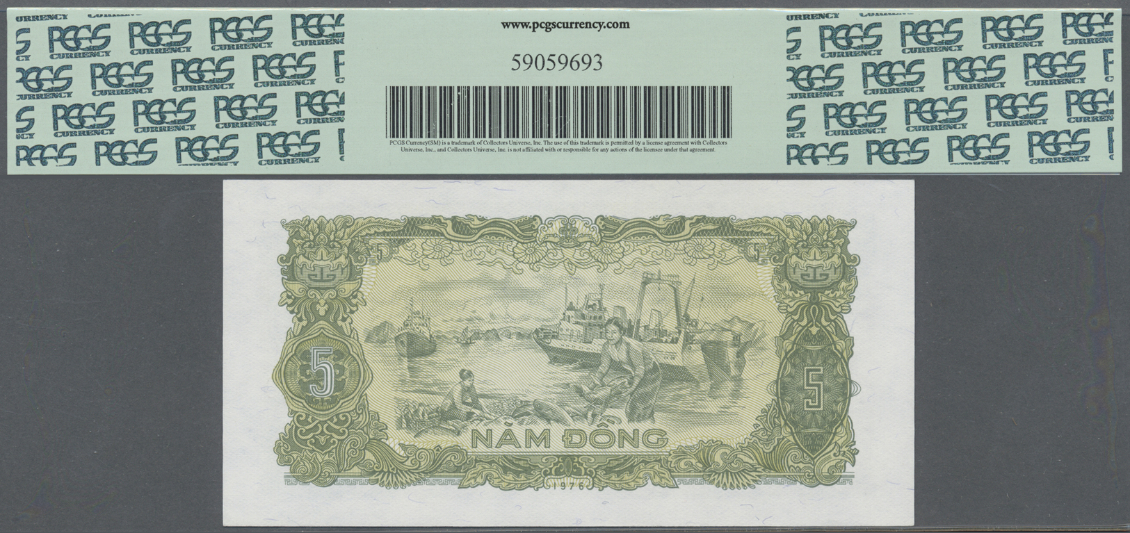 03570 Vietnam: set of 10 Color Trial notes with zero serial numbers, all PCGS graded, containing 3x 10 Dong 1976 P. 82ct