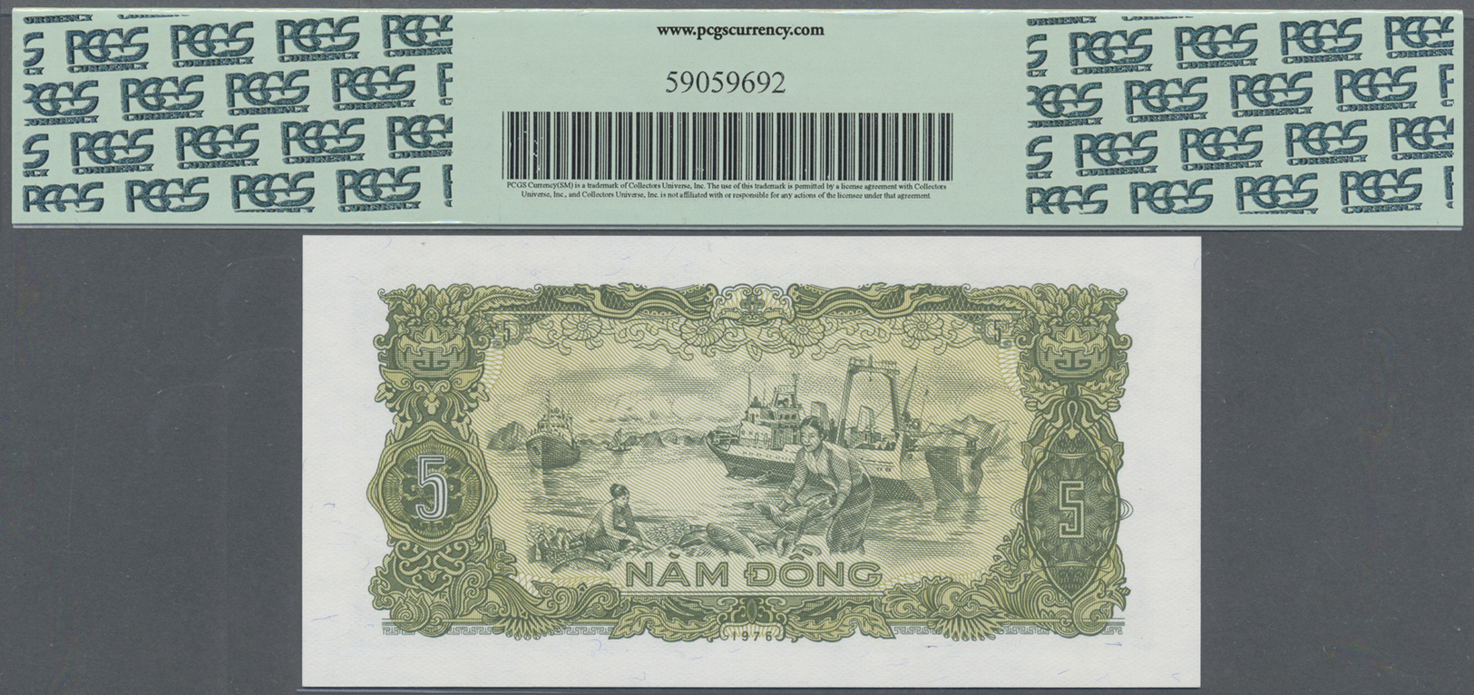 03570 Vietnam: set of 10 Color Trial notes with zero serial numbers, all PCGS graded, containing 3x 10 Dong 1976 P. 82ct