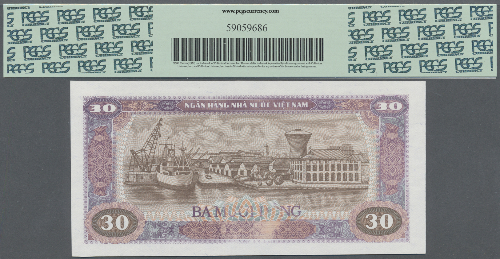 03570 Vietnam: set of 10 Color Trial notes with zero serial numbers, all PCGS graded, containing 3x 10 Dong 1976 P. 82ct