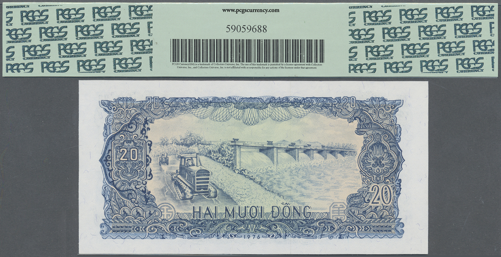 03570 Vietnam: set of 10 Color Trial notes with zero serial numbers, all PCGS graded, containing 3x 10 Dong 1976 P. 82ct