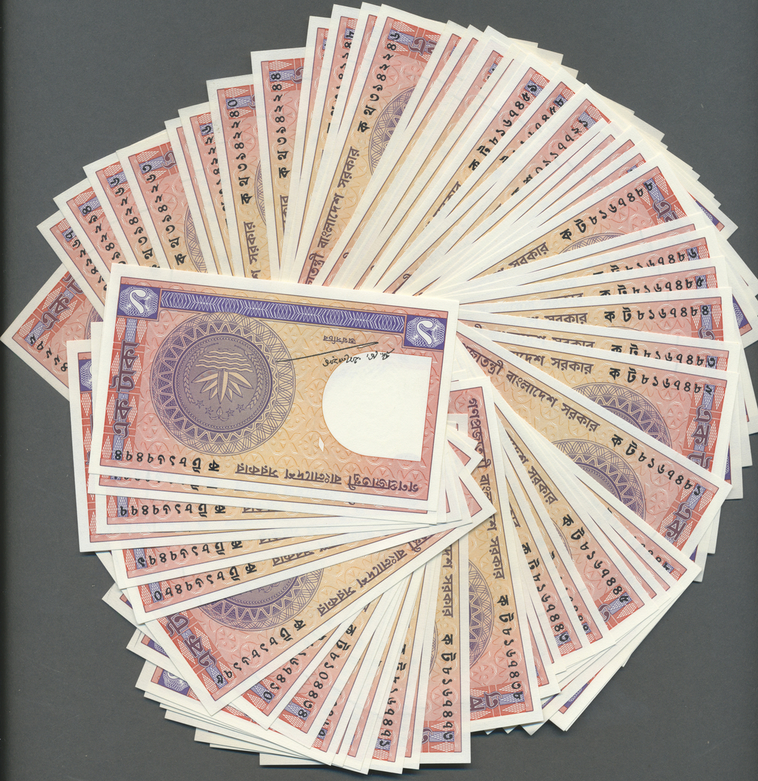 03616 Bangladesh: 1972/2011 (ca.), ex Pick 6-53, quantity lot with 863 Banknotes in good to mixed quality, sorted and cl