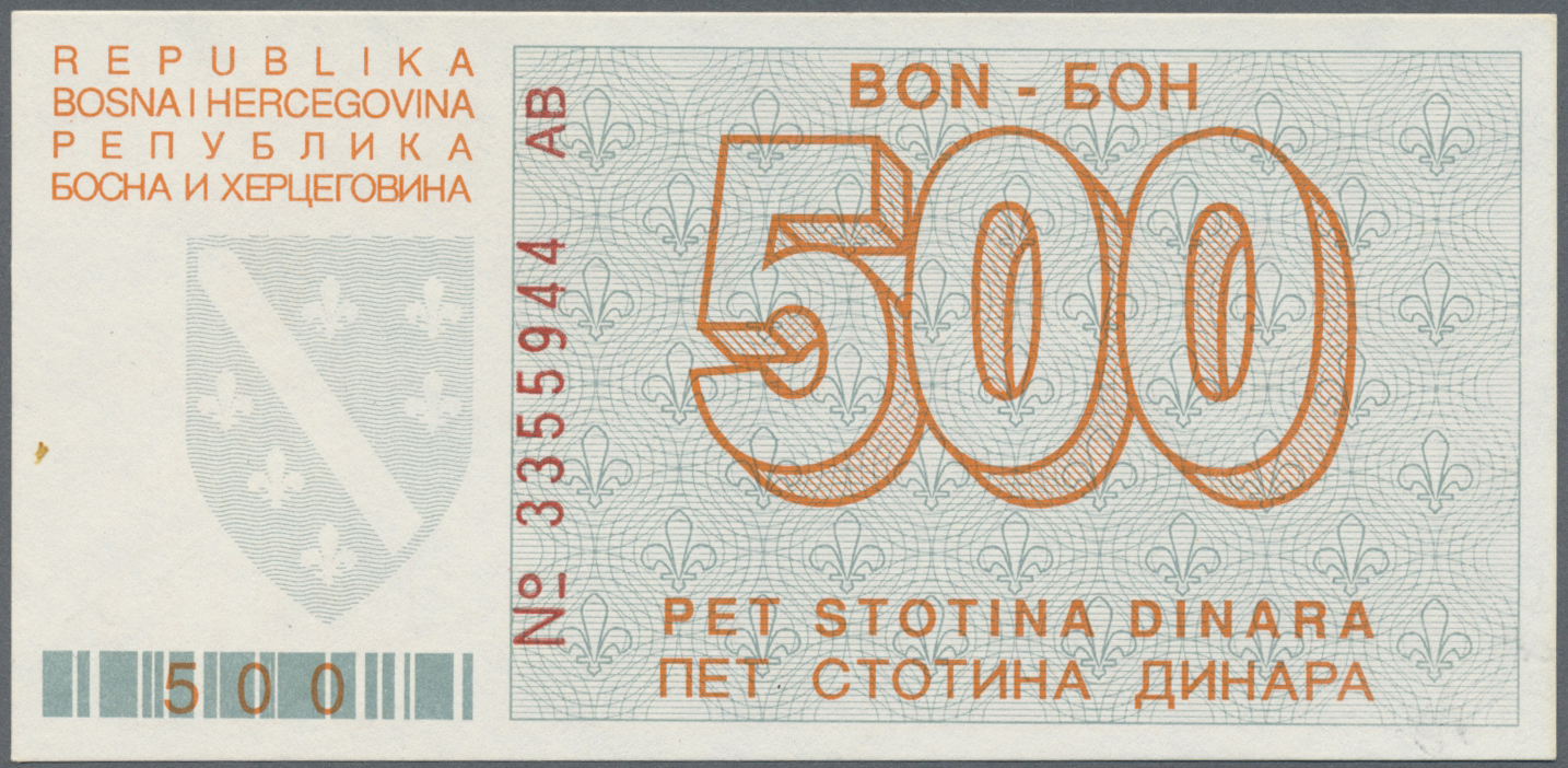 03621 Bosnia & Herzegovina / Bosnien & Herzegovina: 1992 (ca.), Lot With 761 Banknotes, Some In Quantity, In Good To Mix - Bosnie-Herzegovine