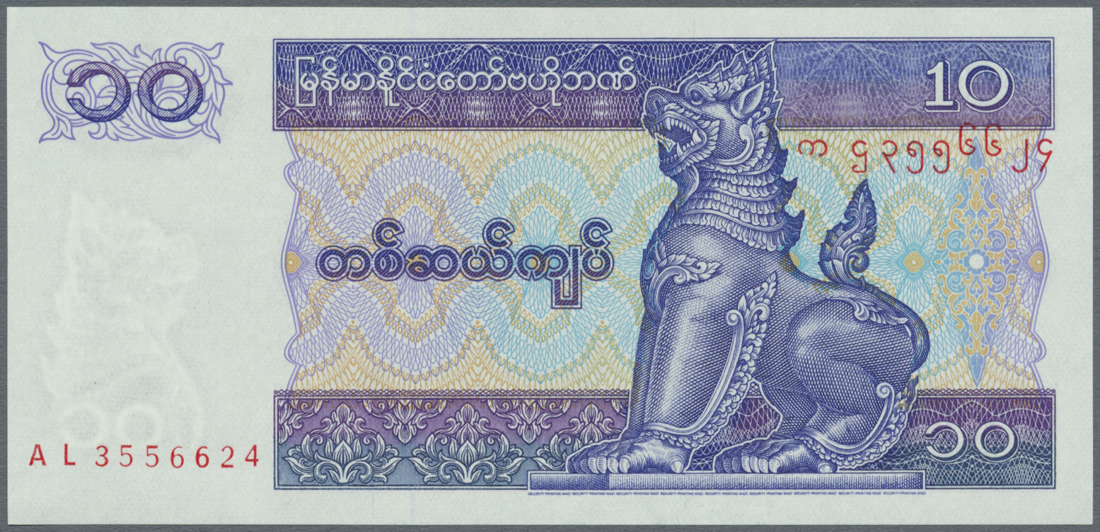 03633 Burma / Myanmar / Birma: 1990/2004 (ca.), Ex Pick 67-78, Quantity Lot With 582 Banknotes In Good To Mixed Quality, - Myanmar