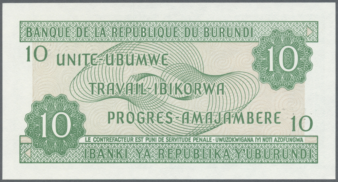 03634 Burundi: 1975/2007 (ca.), Ex Pick 27-36, Quantity Lot With 733 Banknotes In Good To Mixed Quality, Sorted And Clas - Burundi