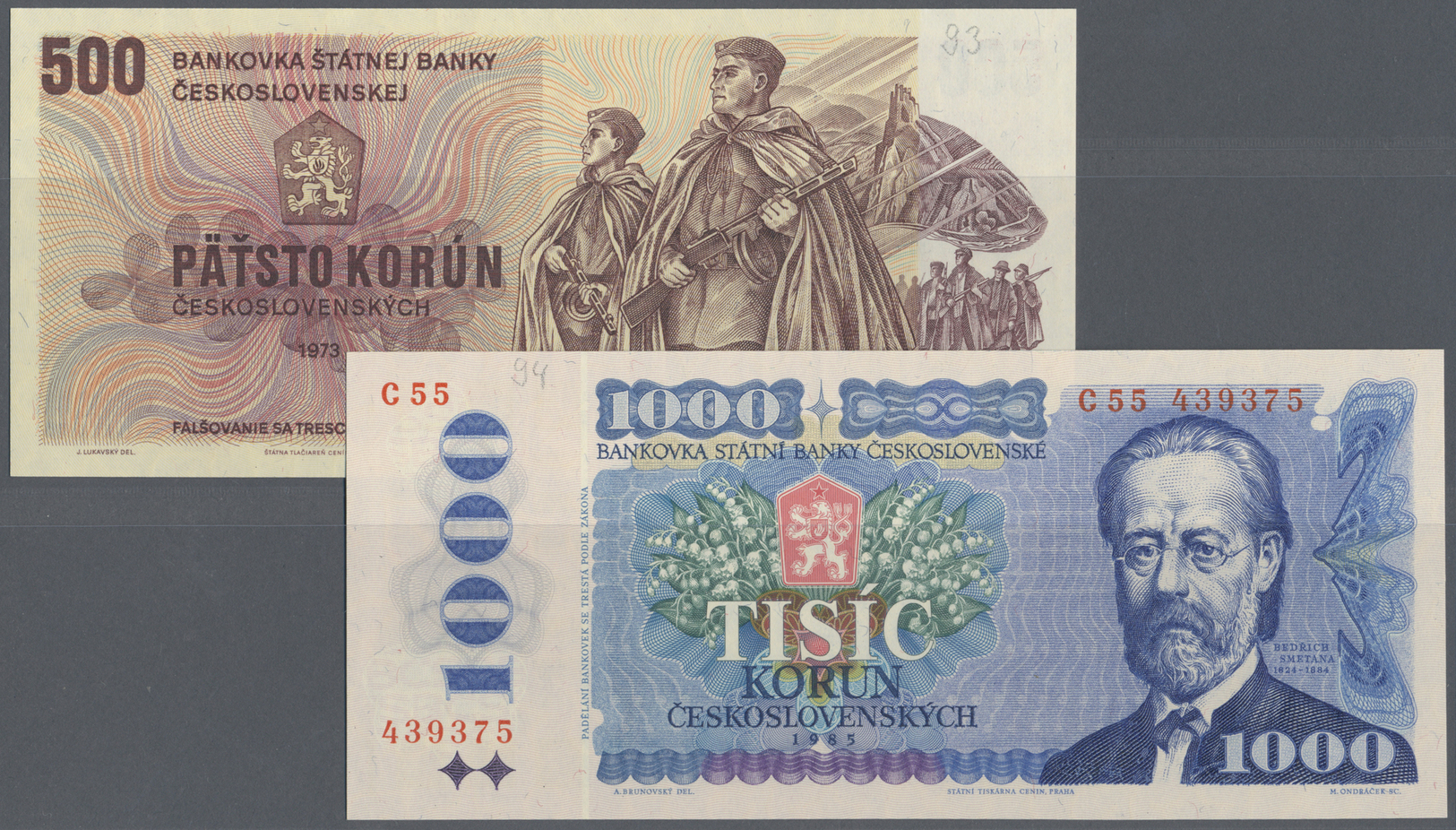 03646 Czechoslovakia / Tschechoslowakei: Huge Set With 22 Banknotes Czechoslovakia From The 1950's Up To The 1980's Cont - Tchécoslovaquie