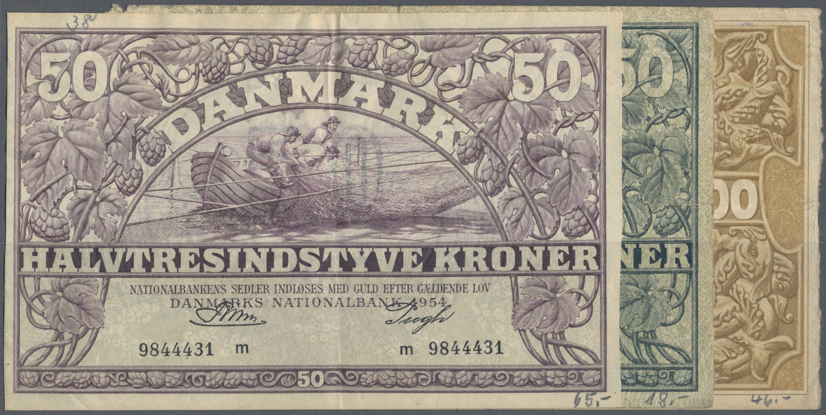 03648 Denmark  / Dänemark: Lot With 22 Banknotes From 1914 Till 1970's From 1 To 100 Kroner Including 50 Kroner 1941 P.3 - Danemark
