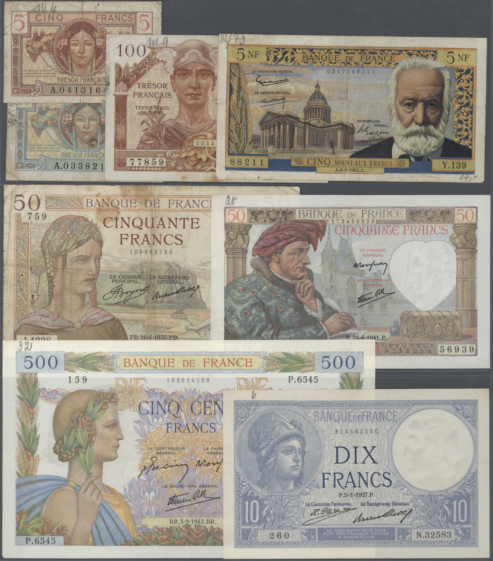 03656 France / Frankreich: Huge Set With 83 Banknotes France From About 1917 Till The Mid 1970's With A Lot Of Date Vari - Autres & Non Classés