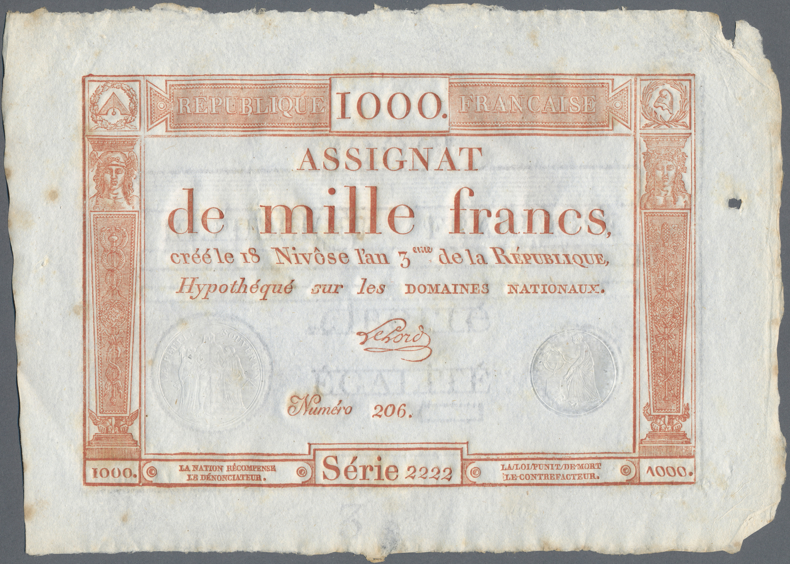 03657 France / Frankreich: Highly Rare And Seldom Offered Bundle Of 154 Consecutive Notes 1000 Francs Domaines Nationaux - Autres & Non Classés