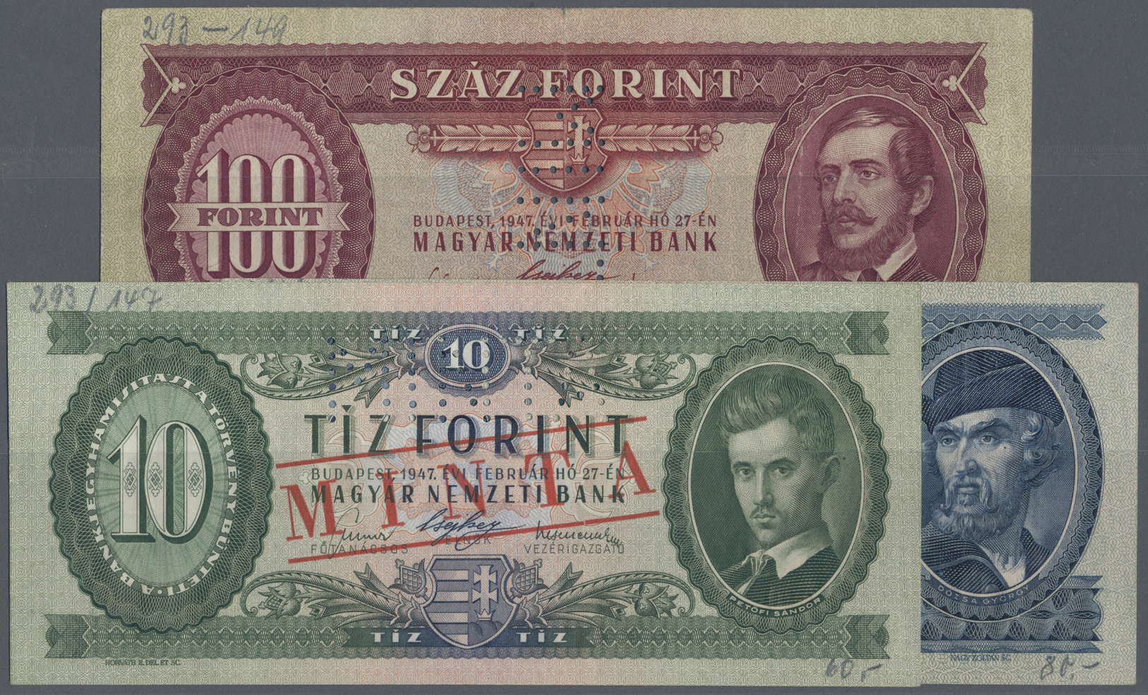 03668 Hungary / Ungarn: Lot With 26 Banknotes Hungary From 1947 Till 1983 And A Complete Set Of The Red Army Occupation - Hongrie