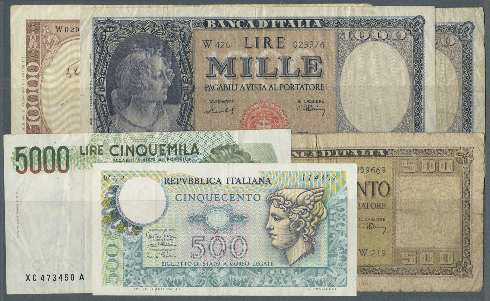 03682 Italy / Italien: Set Of 12 Notes, All REPLACEMENT Notes, Containing 1000 Lire 1948 Letter "W" P. 88ar (VG), 100 Li - Autres & Non Classés