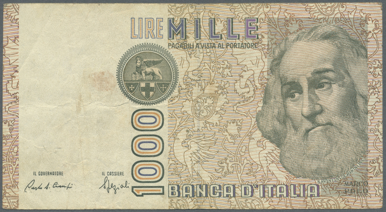 03682 Italy / Italien: Set of 12 notes, all REPLACEMENT notes, containing 1000 Lire 1948 letter "W" P. 88ar (VG), 100 Li