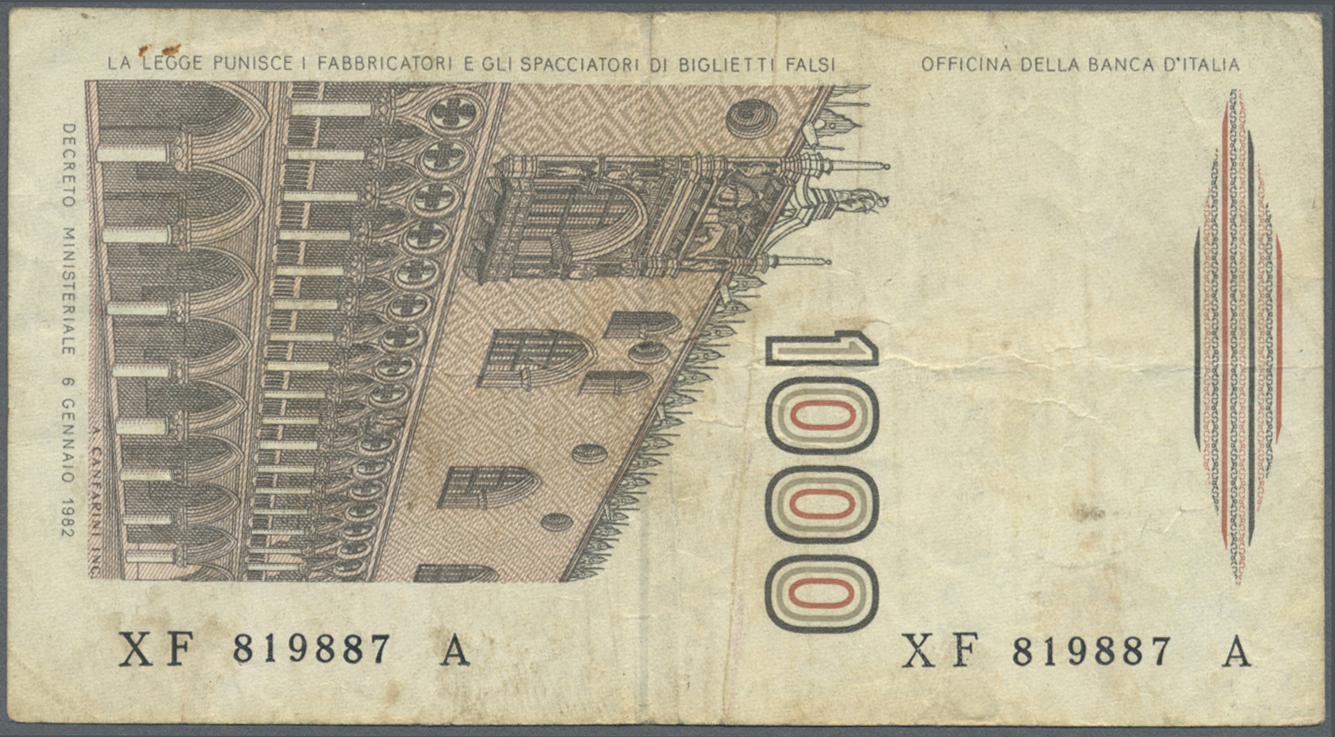 03682 Italy / Italien: Set of 12 notes, all REPLACEMENT notes, containing 1000 Lire 1948 letter "W" P. 88ar (VG), 100 Li