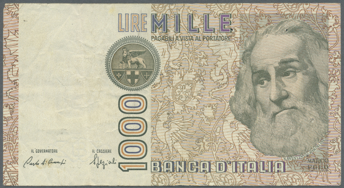 03682 Italy / Italien: Set of 12 notes, all REPLACEMENT notes, containing 1000 Lire 1948 letter "W" P. 88ar (VG), 100 Li