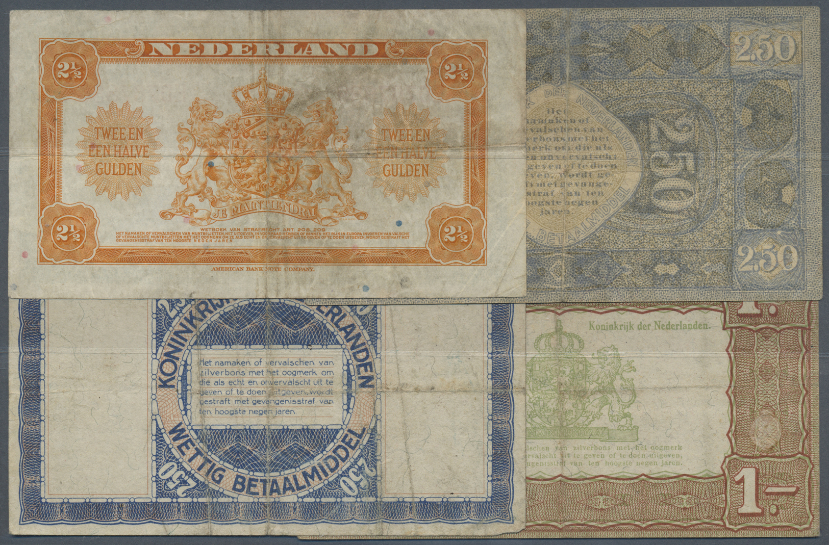 03701 Netherlands / Niederlande: Set With 24 Banknotes Containing 2,5 Gulden Zilverbon 1918, 20 X 1 Gulden Zilverbon 193 - Autres & Non Classés