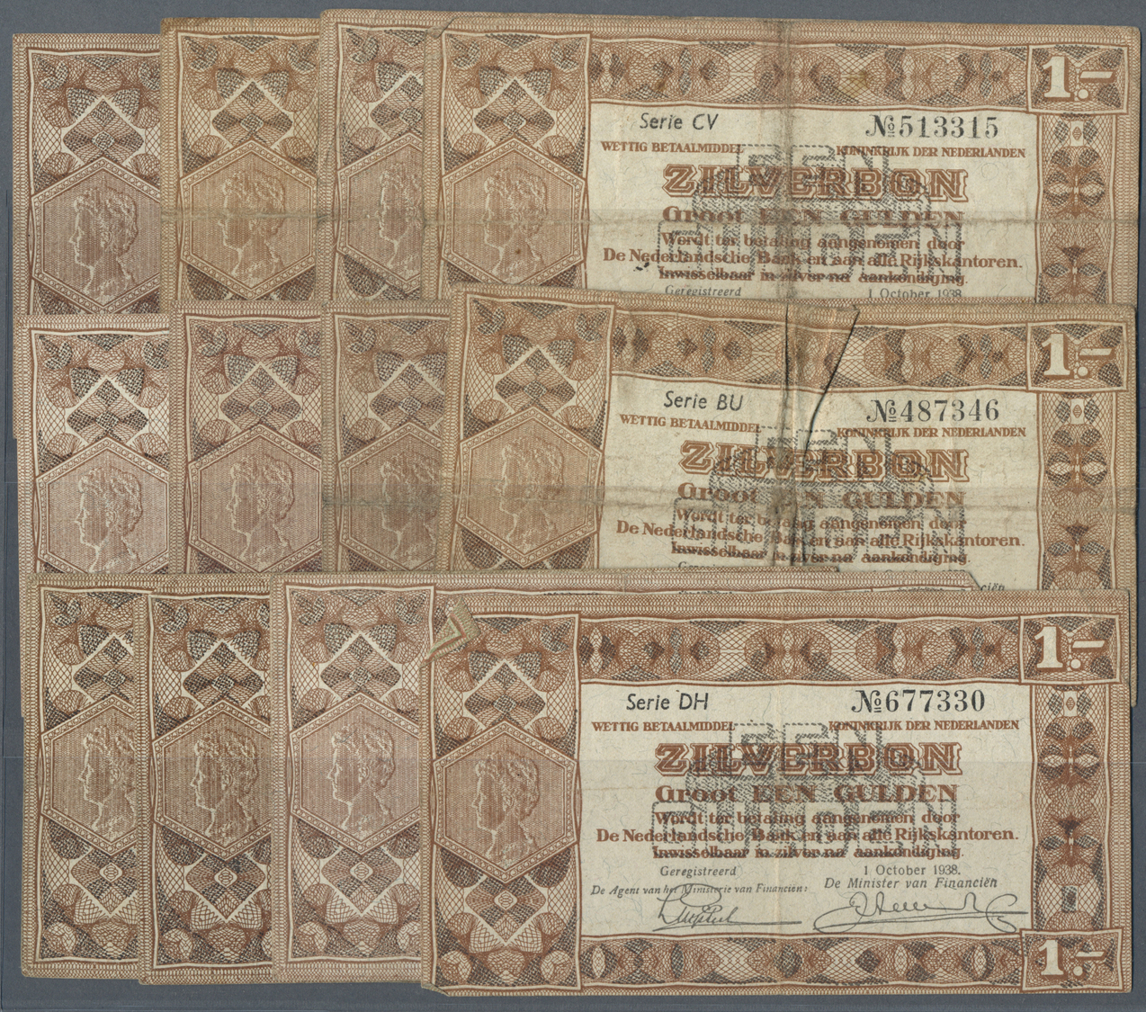 03701 Netherlands / Niederlande: Set With 24 Banknotes Containing 2,5 Gulden Zilverbon 1918, 20 X 1 Gulden Zilverbon 193 - Autres & Non Classés