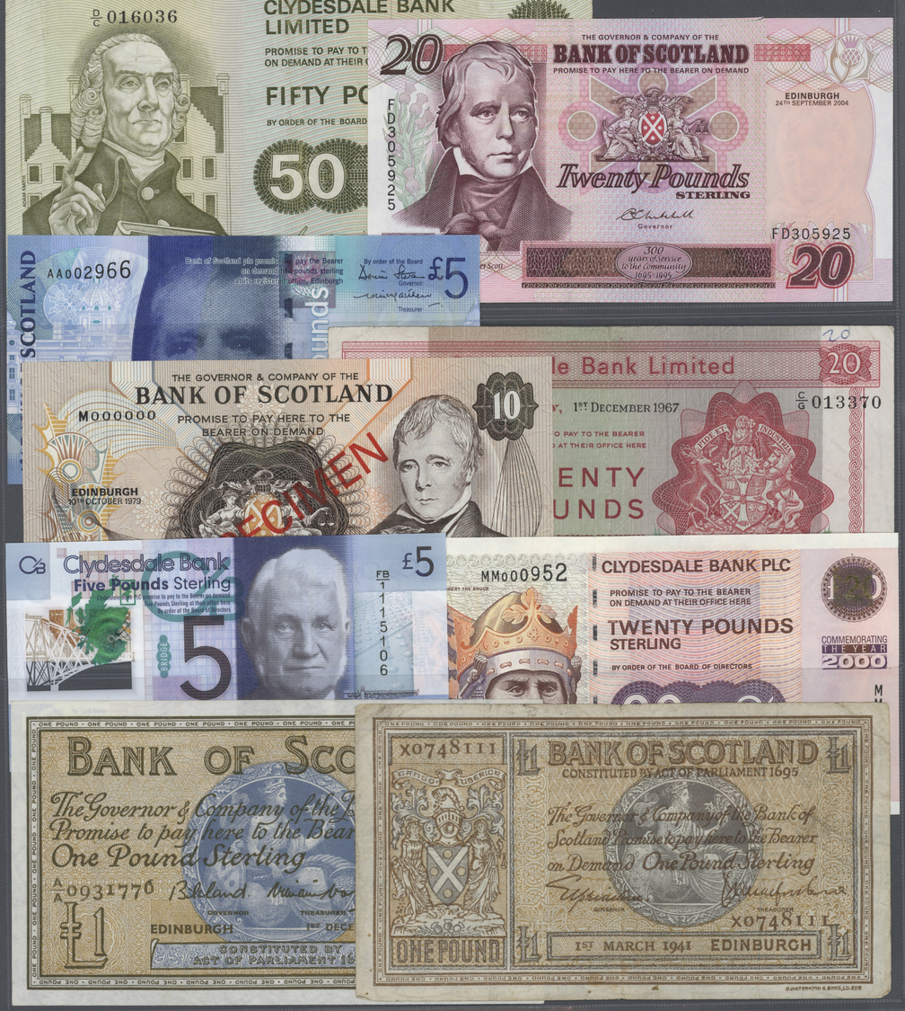 03724 Scotland / Schottland: Collectors Book With 56 Banknotes Containing For Example 50 Pounds Clydesdale Bank Limited - Autres & Non Classés