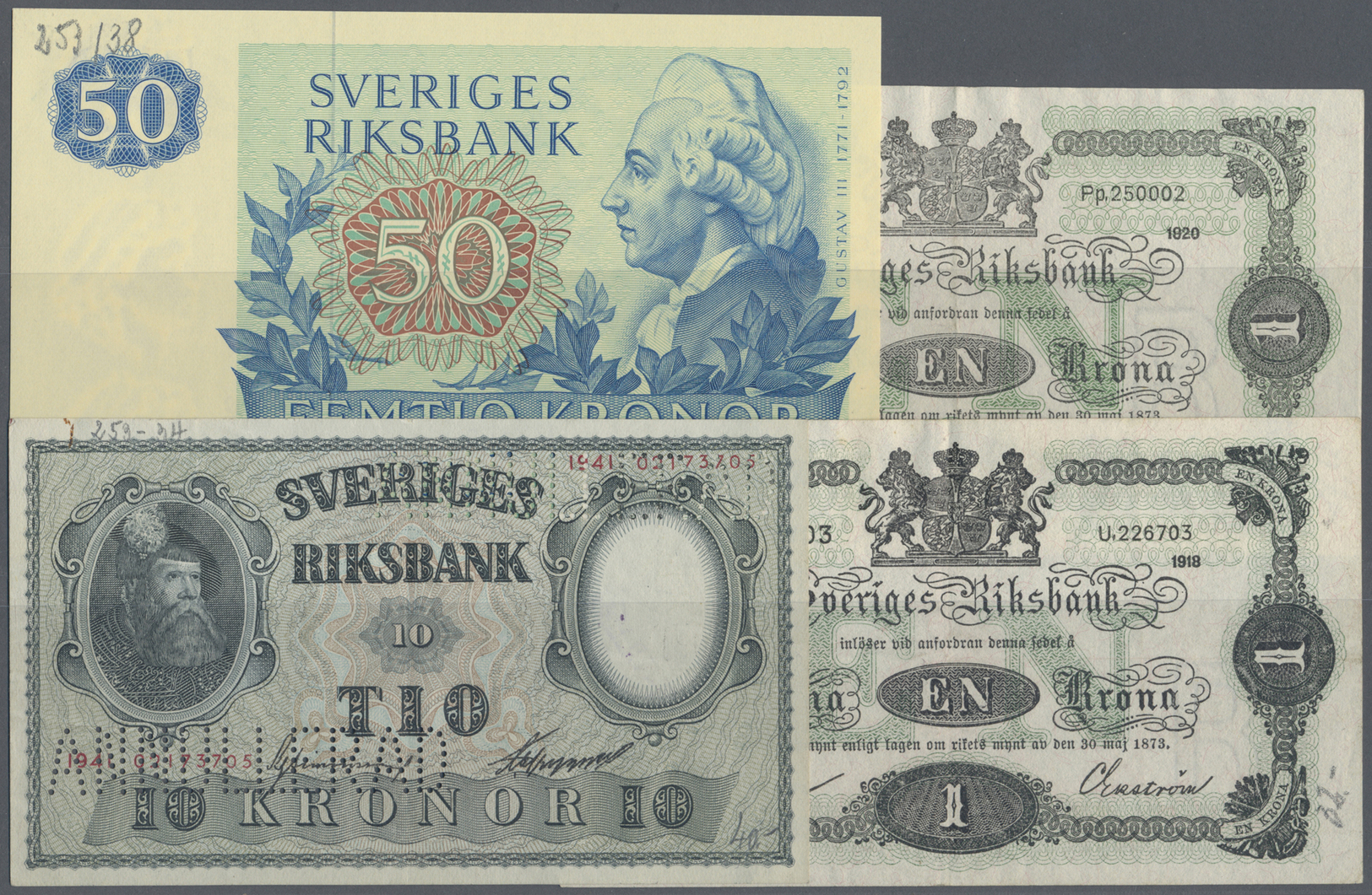 03733 Sweden / Schweden: Very Nice Lot With 40 Banknotes Sweden From 1918 Till The 1970's With Mainly 5 And 10 Kroner No - Suède