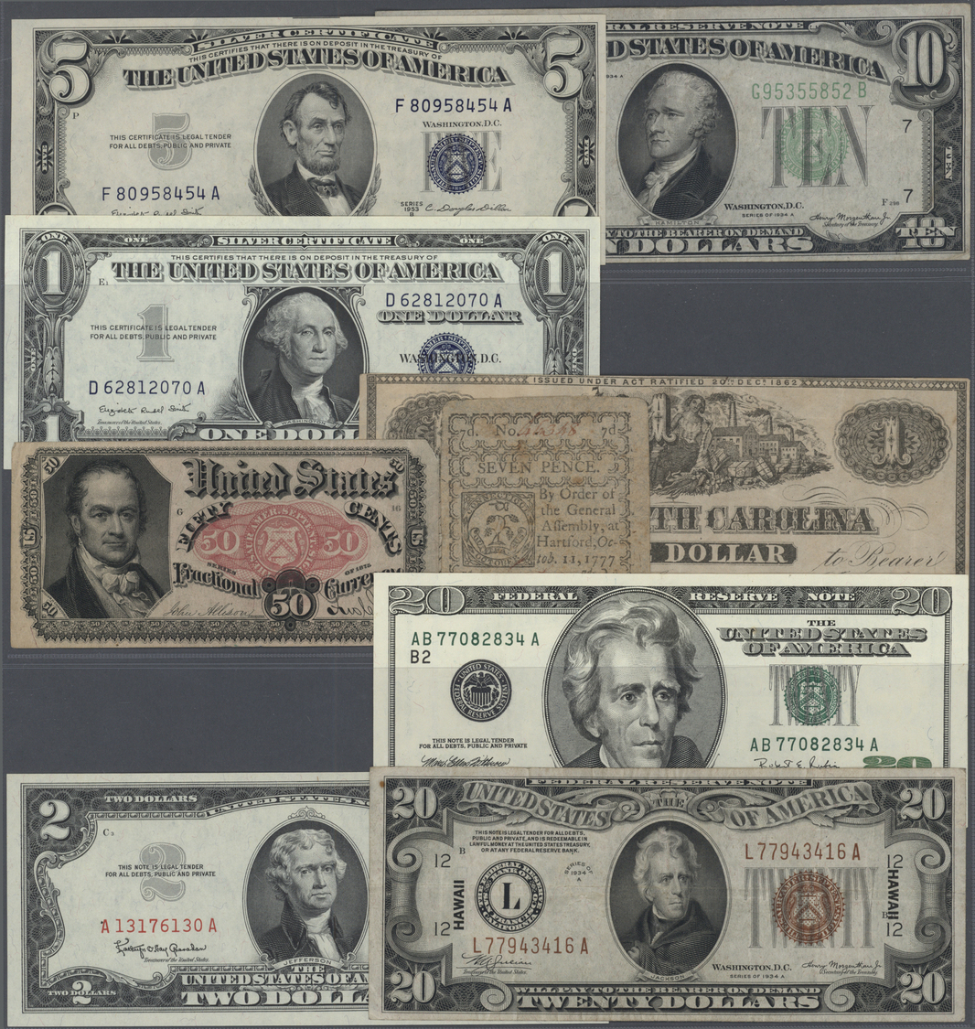 03754 United States Of America: Collectors Book With 28 Banknotes USA Containing 10 Dollars 1934, 20 Dollars 1996, 1 Dol - Autres & Non Classés