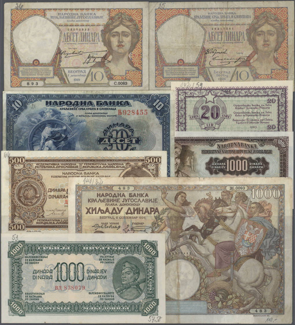 03762 Yugoslavia / Jugoslavien: Huge Set With 64 Banknotes From The 1920's Up To The Mid 1980's, Some Of The "VERIFICATO - Yougoslavie