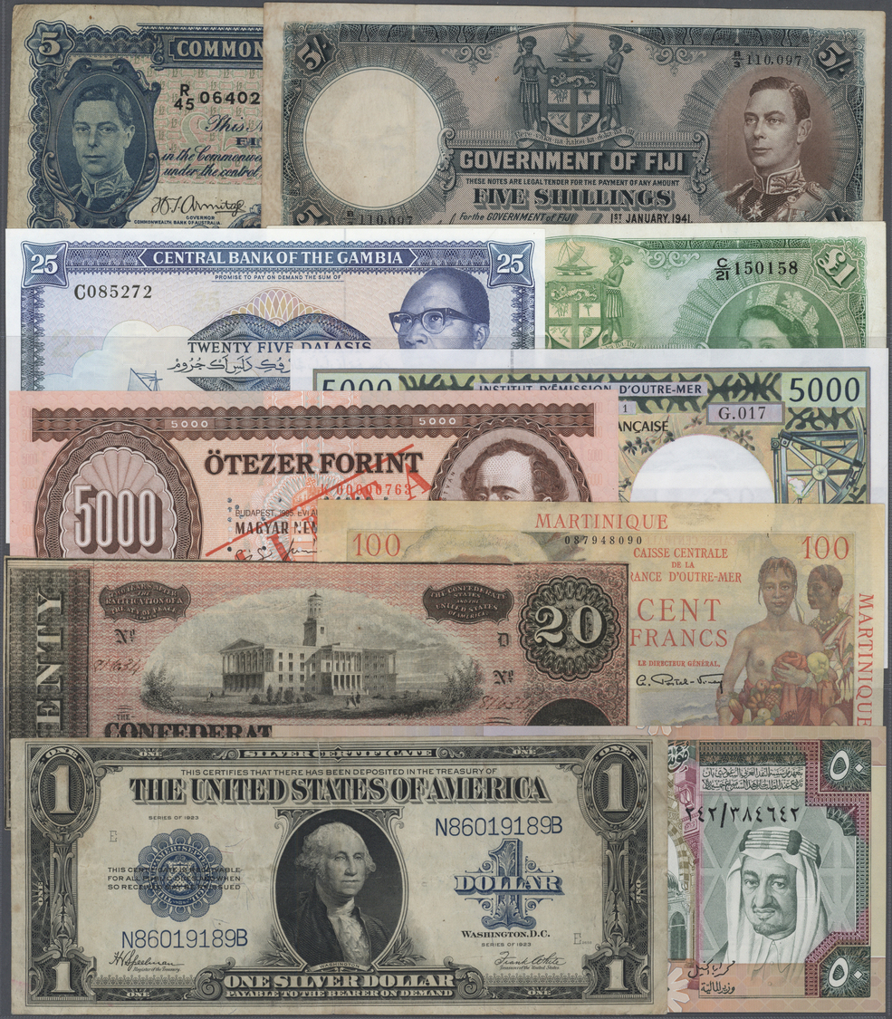 03775 Alle Welt: Collectors Book With 55 High Value Banknotes From All Over The World, For Example Australia 5 Pounds 19 - Autres & Non Classés