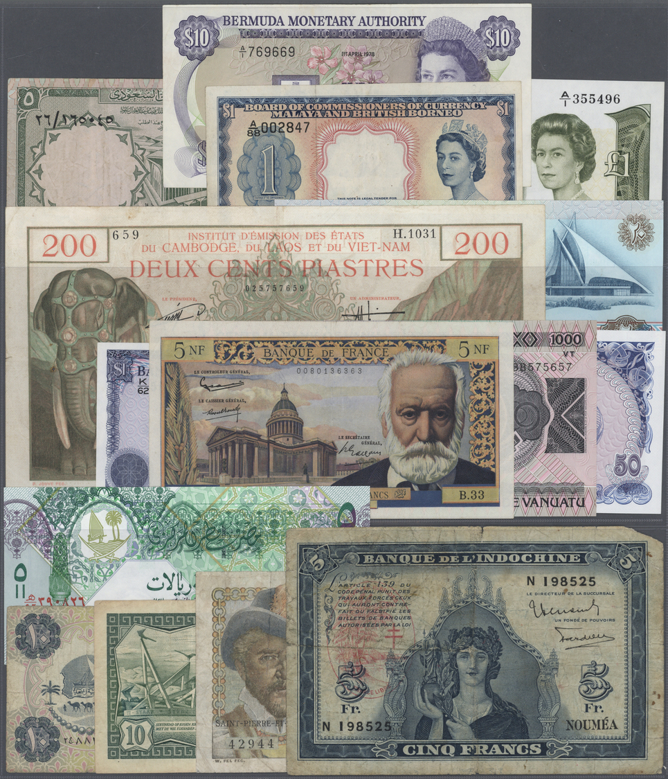 03776 Alle Welt: Large Lot Of About 600 Banknotes From All Over The World All In Different Conditions From VG To UNC, Mo - Autres & Non Classés
