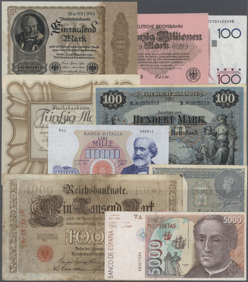 03777 Alle Welt: 3 Collectors Books With 657 Banknotes Germany And World With A Few Better Notes Like Netherlands 25 Gul - Autres & Non Classés