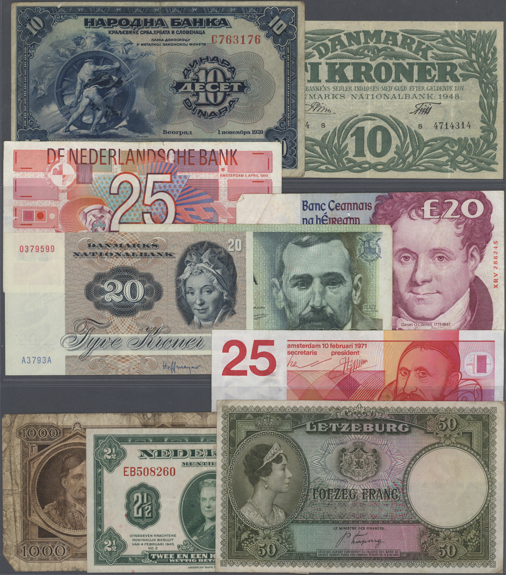 03785 Alle Welt: Two Large Collectors Books With 443 Banknotes Europe Comprising For Example Yugoslavia 10 Dinara 1920, - Autres & Non Classés