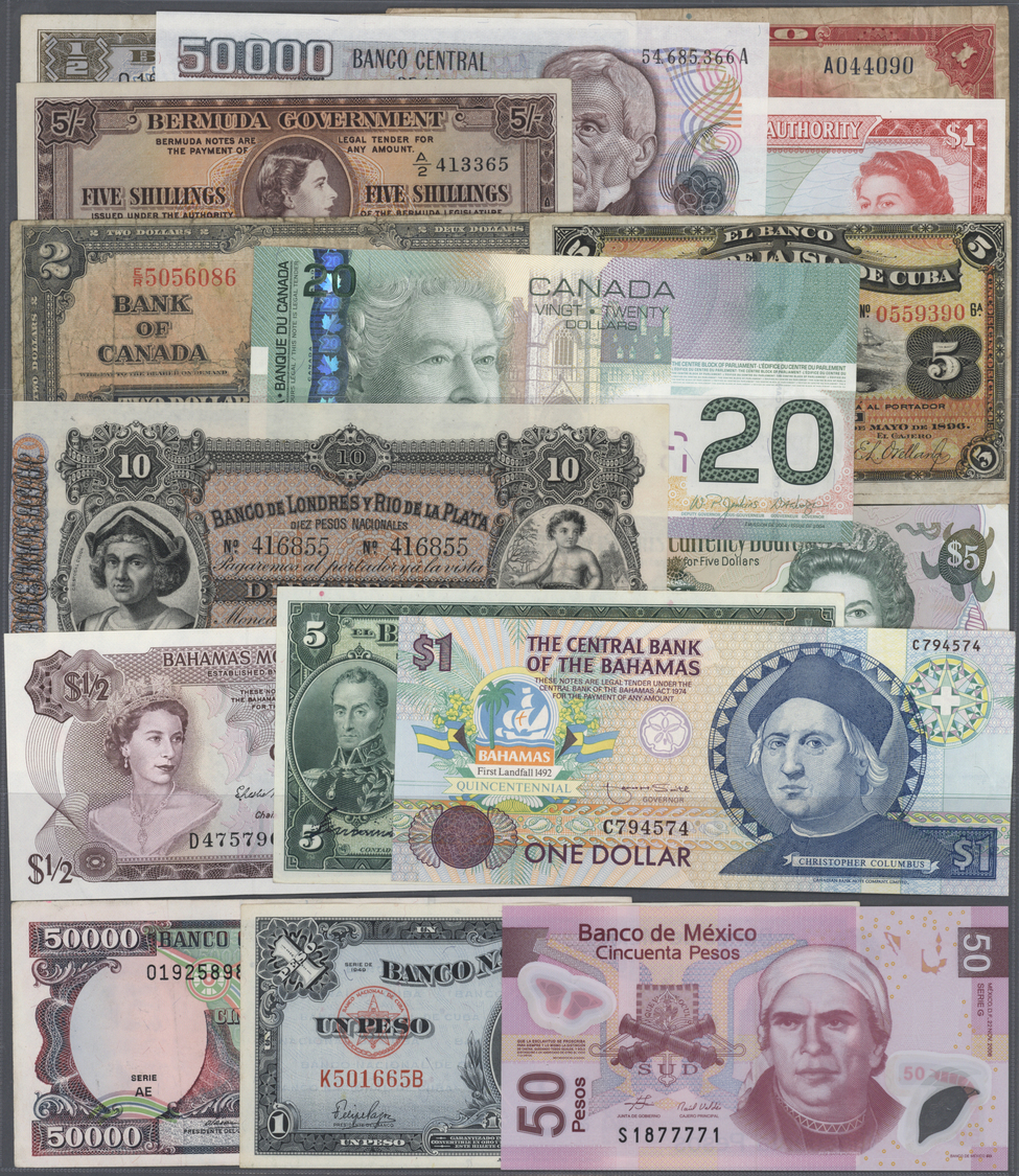03787 Alle Welt: 2 Huge Collectors Books With 391 Banknotes North-, Central- And South America Comprising For Example Gu - Autres & Non Classés