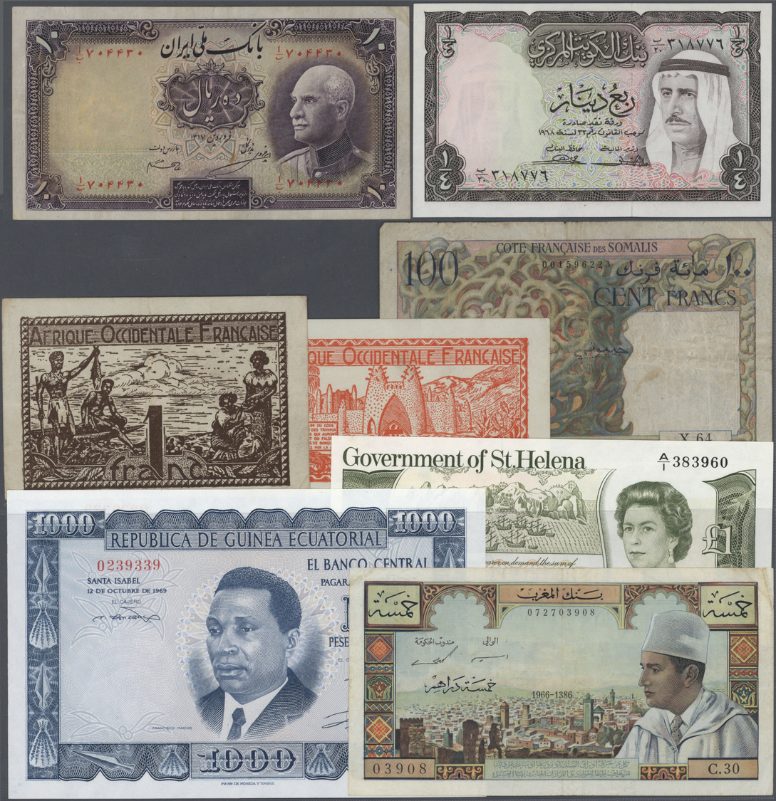 03793 Alle Welt: Collectors Book With 139 Banknotes Africa And Middle East Containing For Example Iran 10 Rials SH1317, - Autres & Non Classés