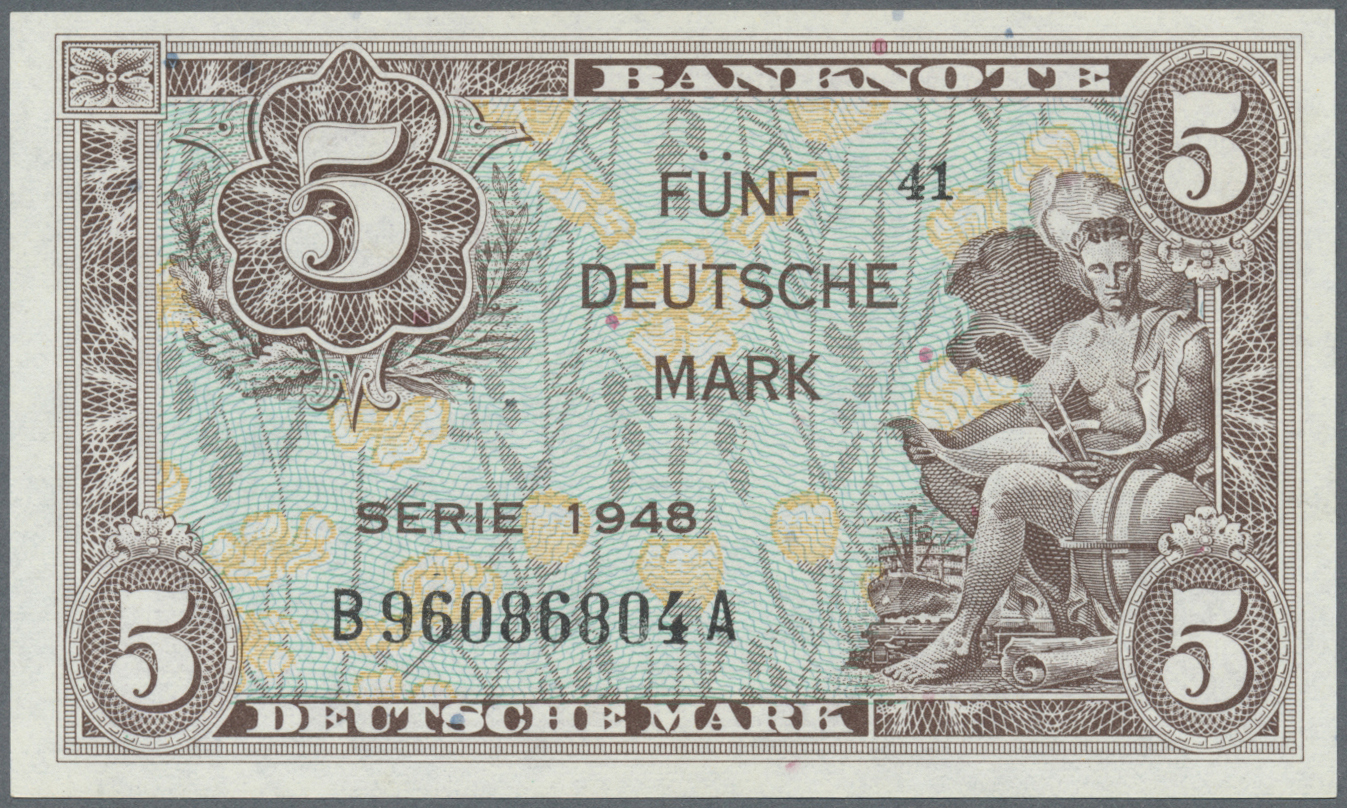 04025 Deutschland - Bank Deutscher Länder + Bundesrepublik Deutschland: 5 DM 1948, Ro.236a In Kassenfrischer Erhaltung - Autres & Non Classés