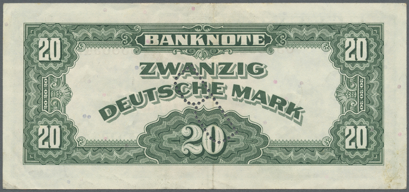 04026 Deutschland - Bank Deutscher Länder + Bundesrepublik Deutschland: 20 DM 1948 Mit Perforation "B", Ro.241a, Senkrec - Autres & Non Classés