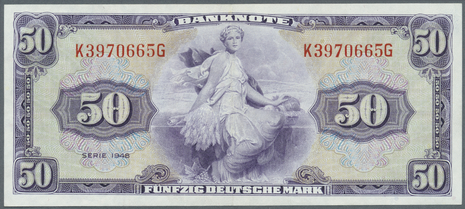 04028 Deutschland - Bank Deutscher Länder + Bundesrepublik Deutschland: 50 Deutsche Mark, Serie 1948, Ro.242 In Sehr Sch - Autres & Non Classés