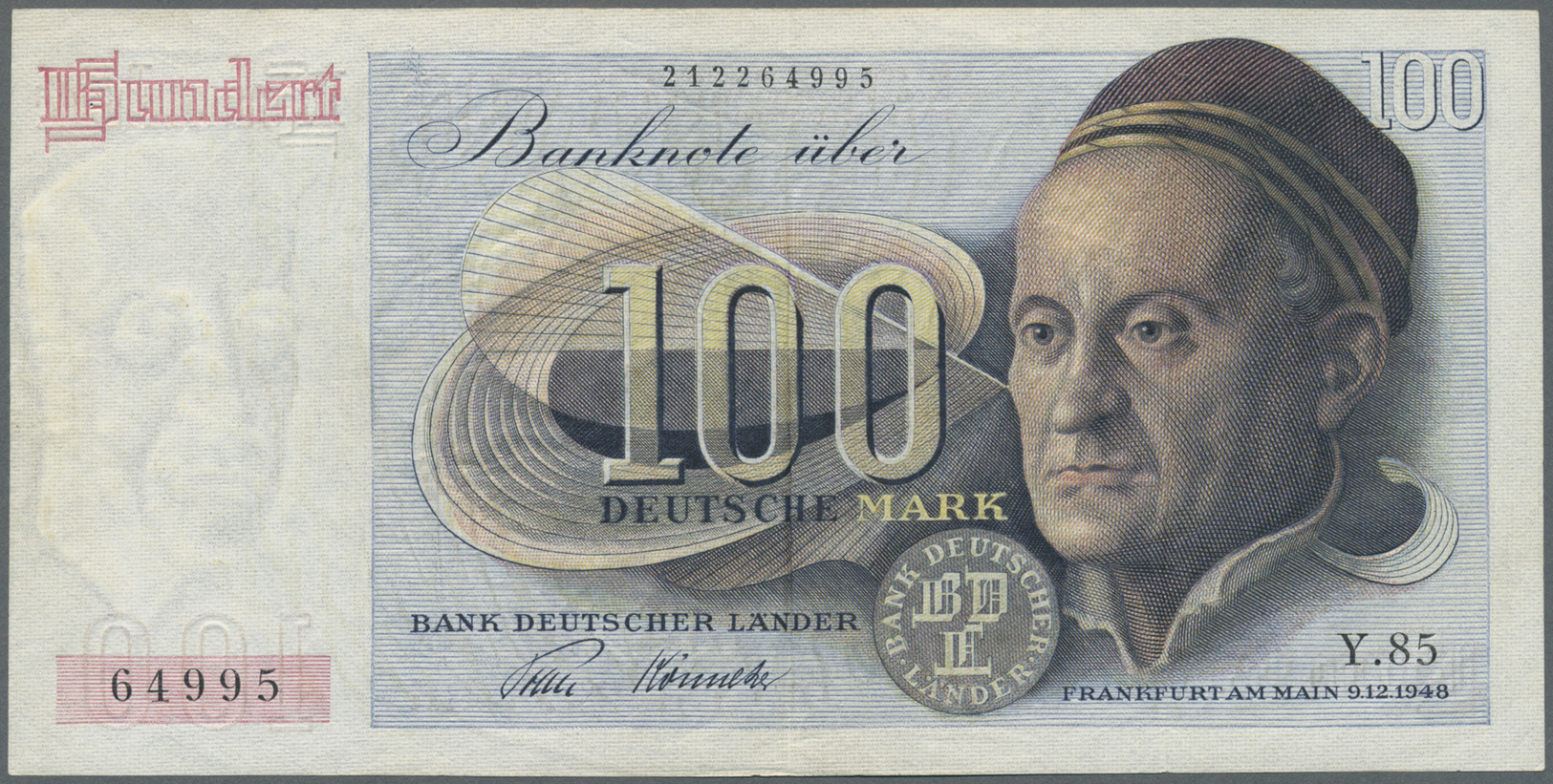 04031 Deutschland - Bank Deutscher Länder + Bundesrepublik Deutschland: 100 DM 1948, Ro.256 In Sauberer, Leicht Gebrauch - Autres & Non Classés