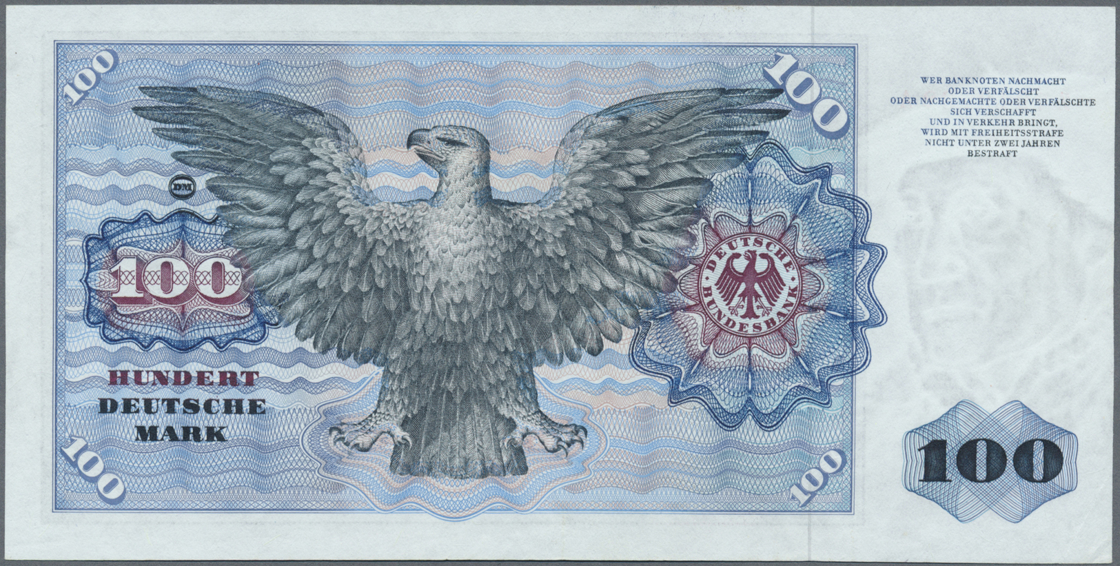 04035 Deutschland - Bank Deutscher Länder + Bundesrepublik Deutschland: 100 DM 1970, Ersatznote Serie "Z", Ro.273c, Mini - Altri & Non Classificati