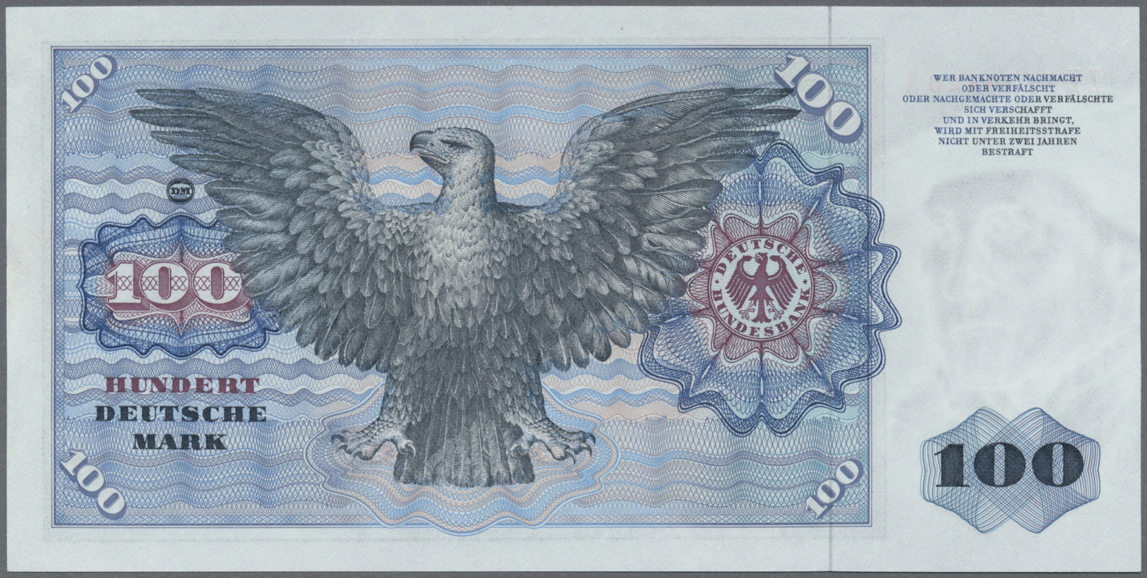 04036 Deutschland - Bank Deutscher Länder + Bundesrepublik Deutschland: 100 DM 1970, Ersatznote Serie "ZE", Ro.273d In K - Autres & Non Classés